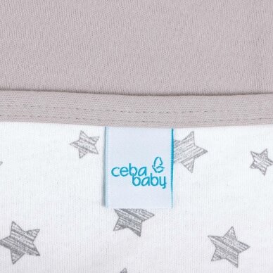 Baby blanket (90x100) Light grey + Grey Stars 1