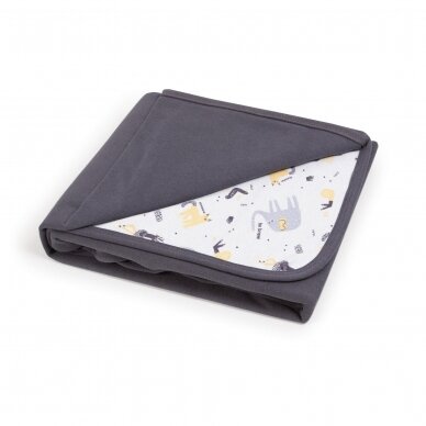 Baby blanket (90x100) Dark grey + Elephant