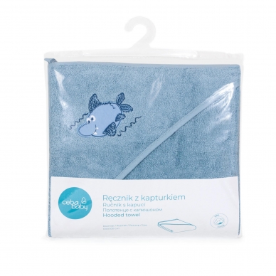 Hooded towel Shark 100x100 Ceba Baby 2