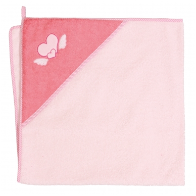 Bath towel (100x100) Hearts pink